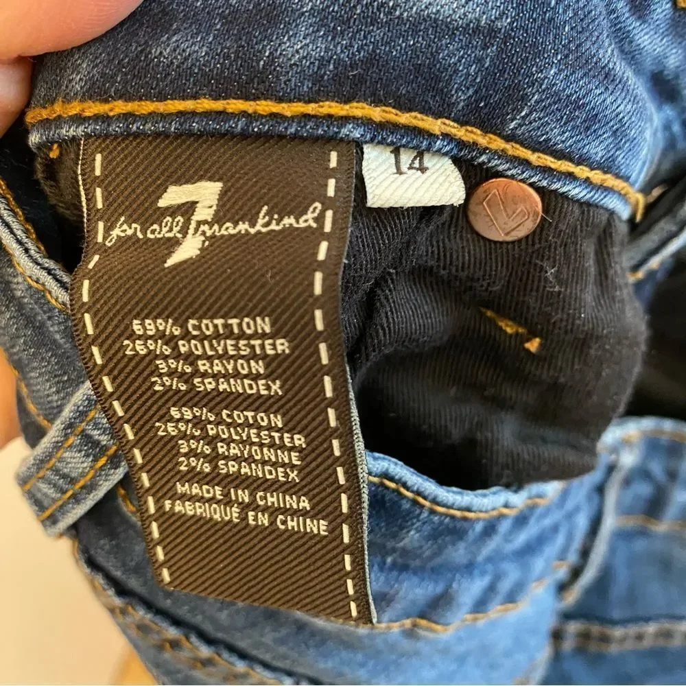 7 for All Mankind mid rise skinny medium wash girls teen jeans Paxtyn 14 - Picture 10 of 10